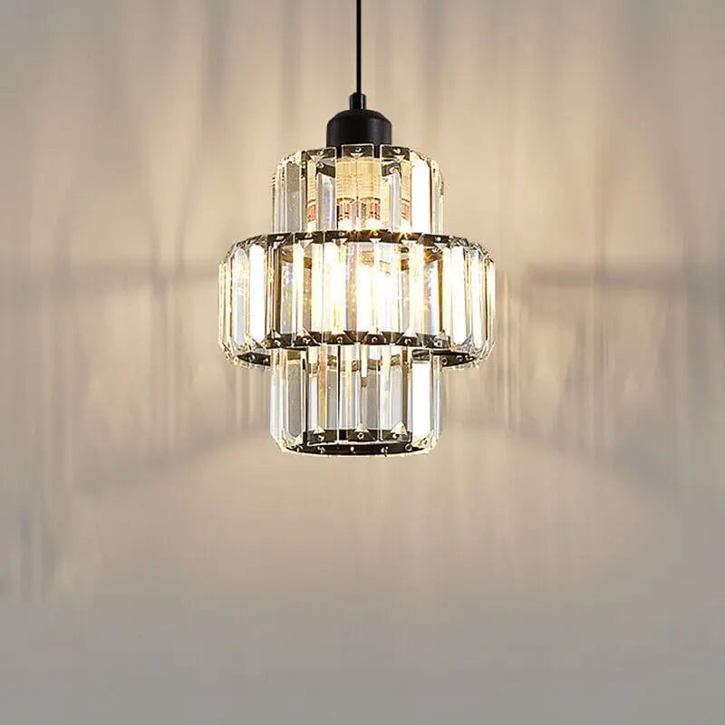 CrystalGlow - Elegant Pendellampe i Krystallglass Motelys