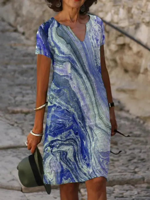 ChicSun - Sommerkjole med V-hals for Elegante Sommerdager Motelys