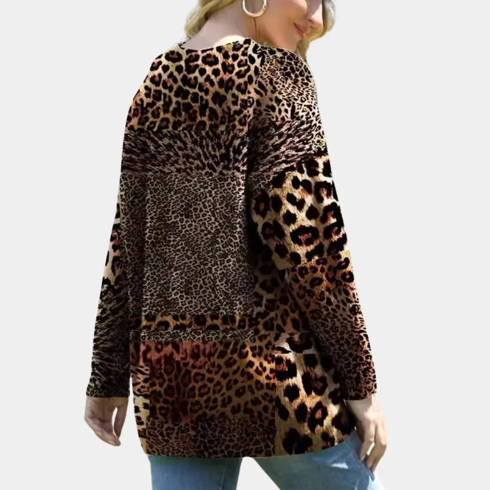 FashionRoar - Leopardmønstret Genser for Damer Motelys