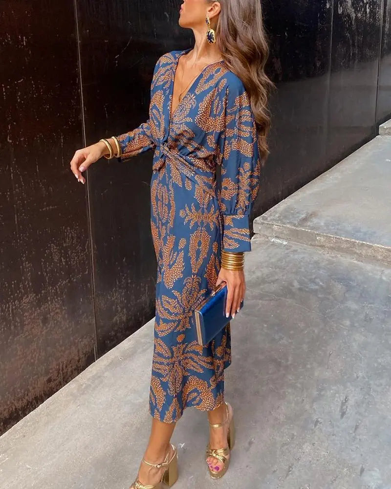 Sommer Eleganse – Boho V-hals Maxi Kjole Motelys
