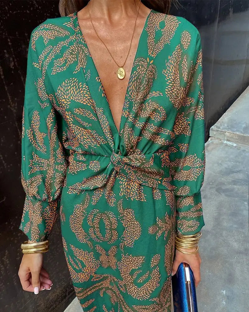 Sommer Eleganse – Boho V-hals Maxi Kjole Motelys