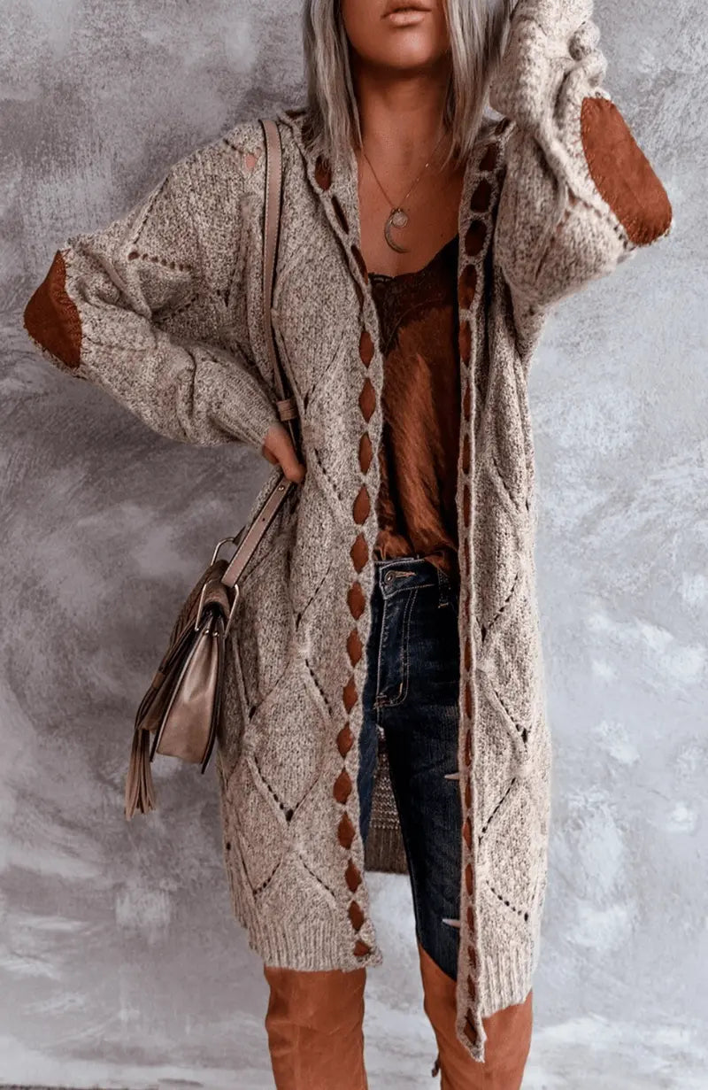 BohoCharm - Kvinners oversized heklet cardigan Motelys