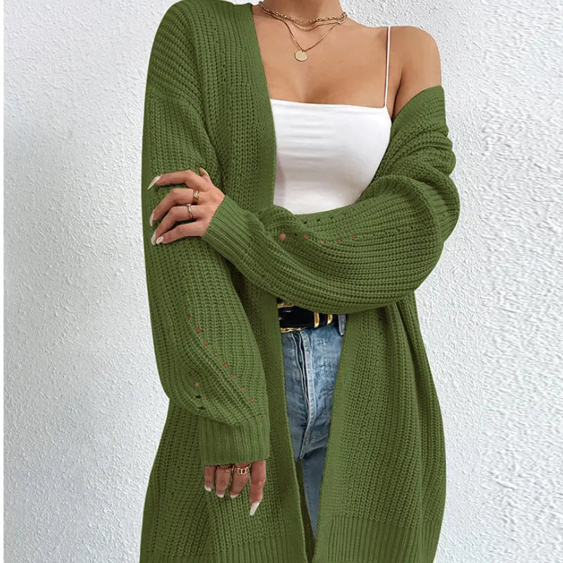 CozyCharm - Kvinners chunky strikket cardigan Motelys