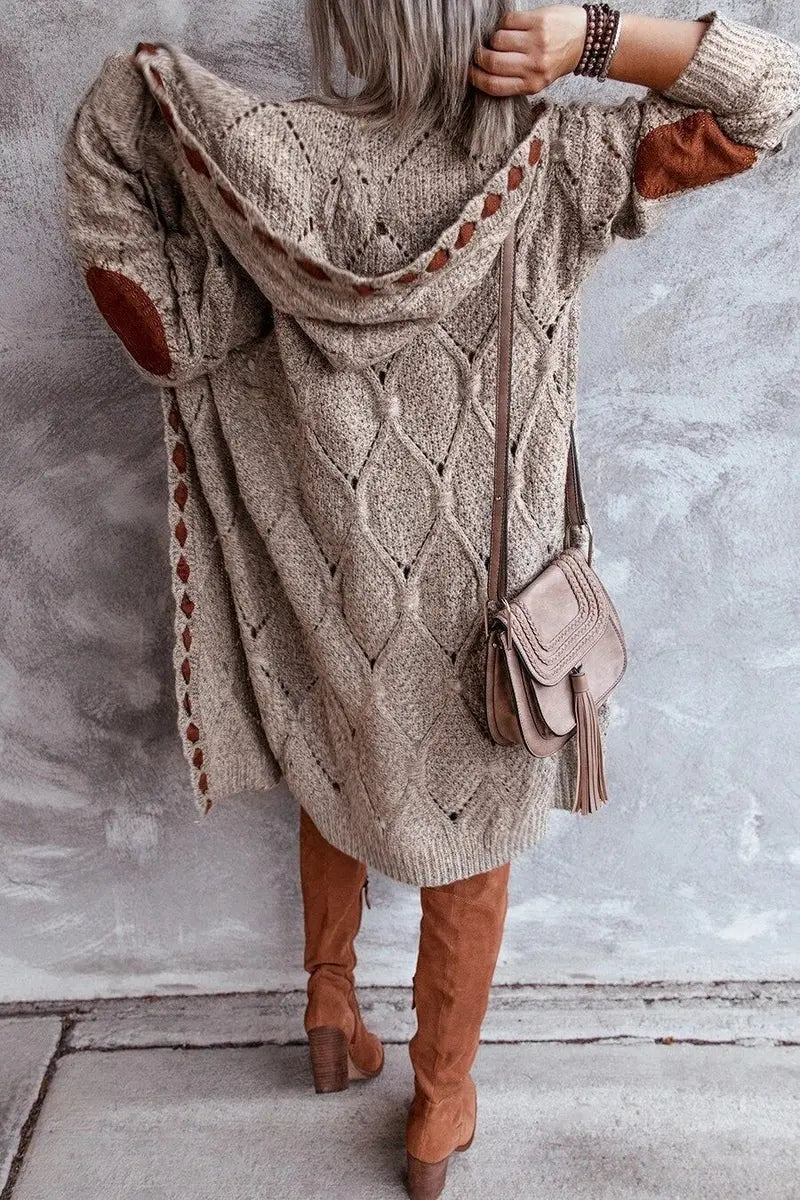 BohoCharm - Kvinners oversized heklet cardigan Motelys