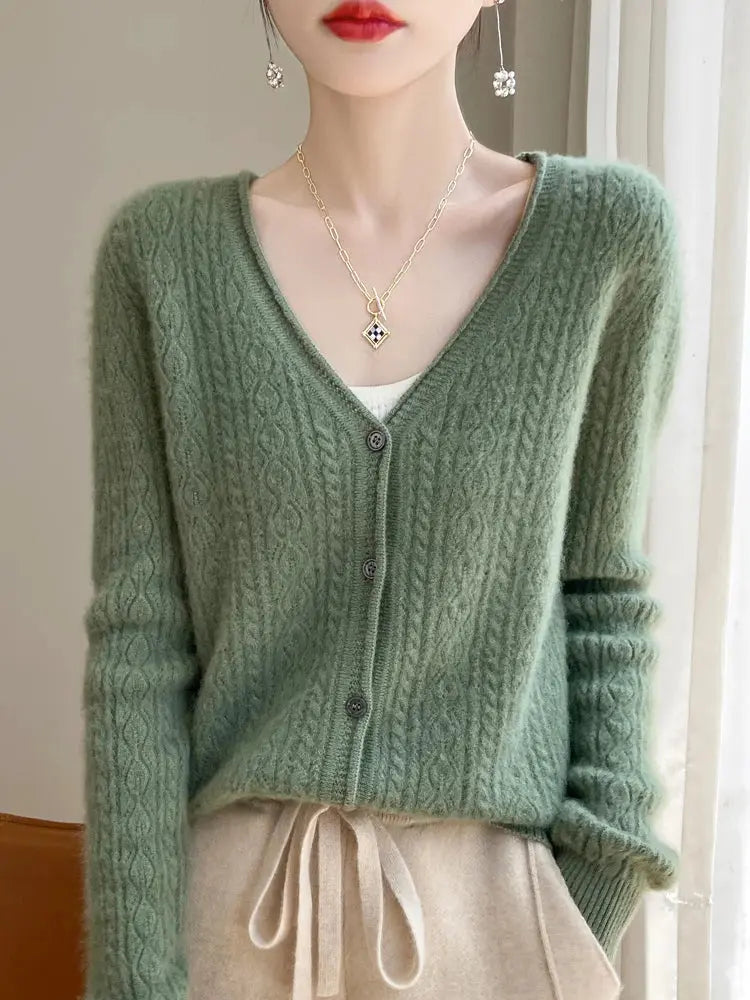 Elara – Myk Cashmere & Merino Strikkecardigan Motelys