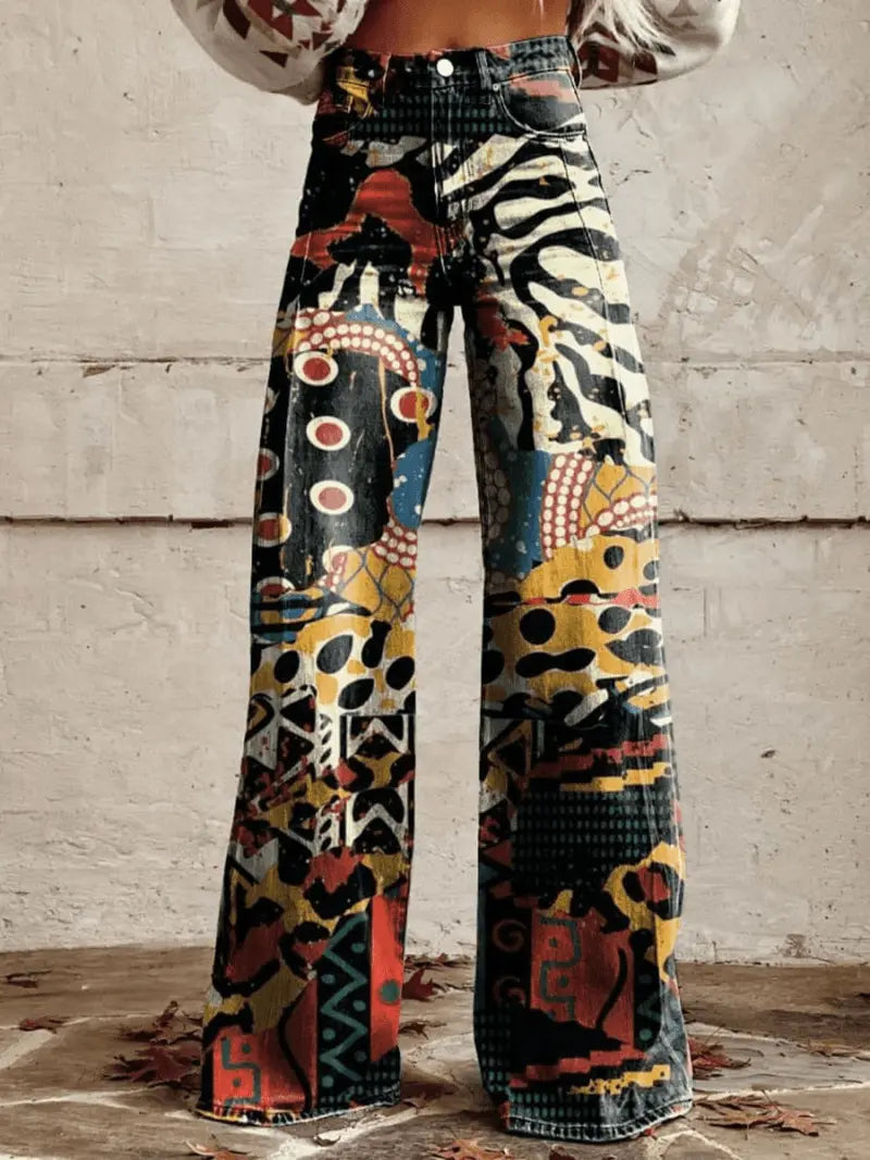 Kaleidoscope Dreams – Eklektisk Kunst Bredde-Jeans Motelys