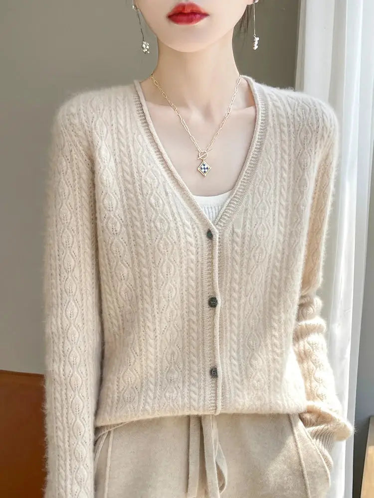 Elara – Myk Cashmere & Merino Strikkecardigan Motelys