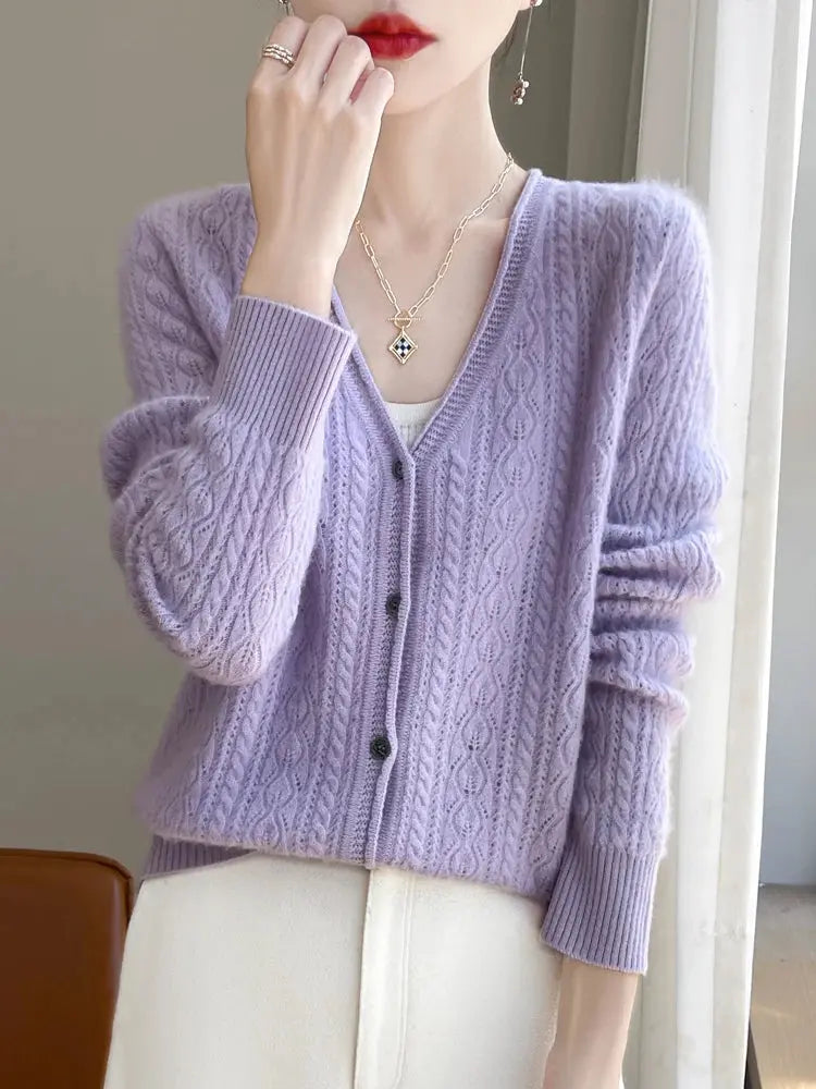 Elara – Myk Cashmere & Merino Strikkecardigan Motelys