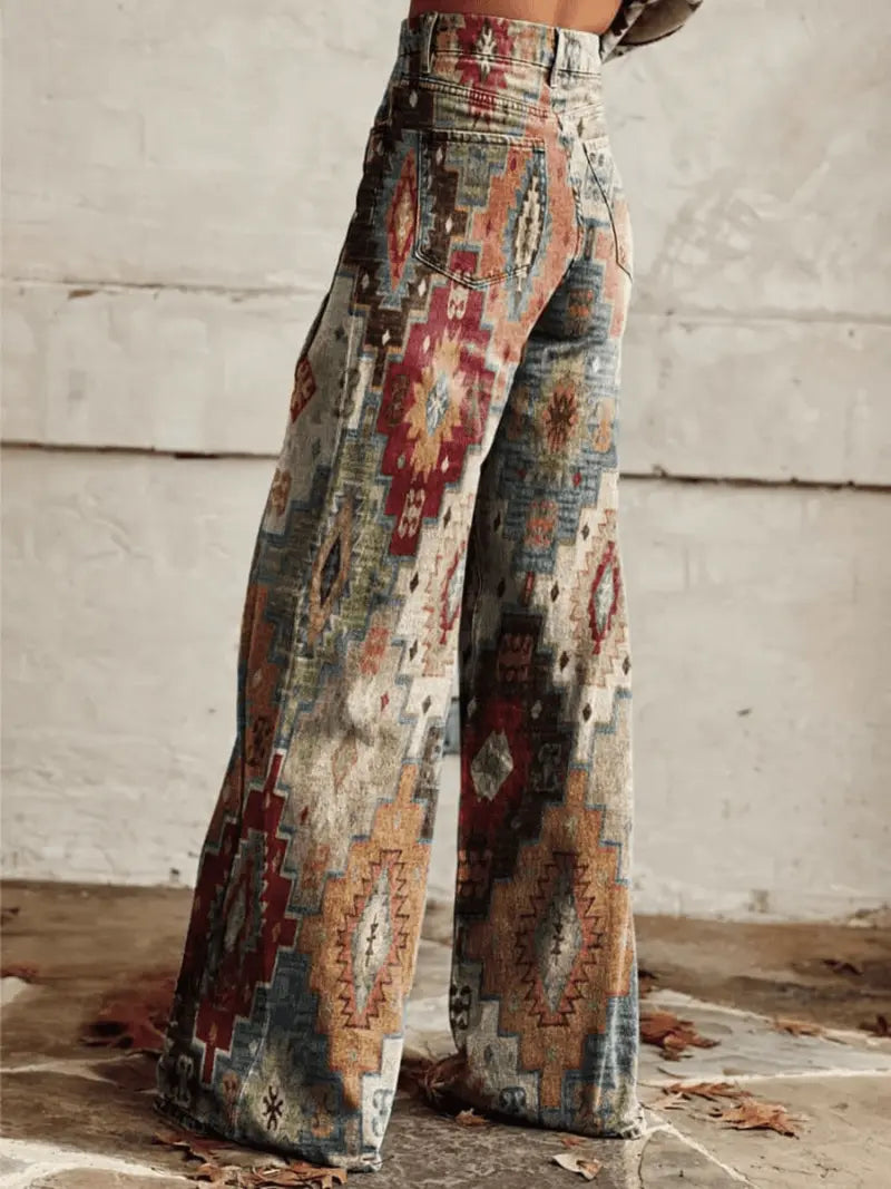 Boho Breeze – Vintage-Inspirerte Bredde-Jeans for Enkel Eleganse Motelys