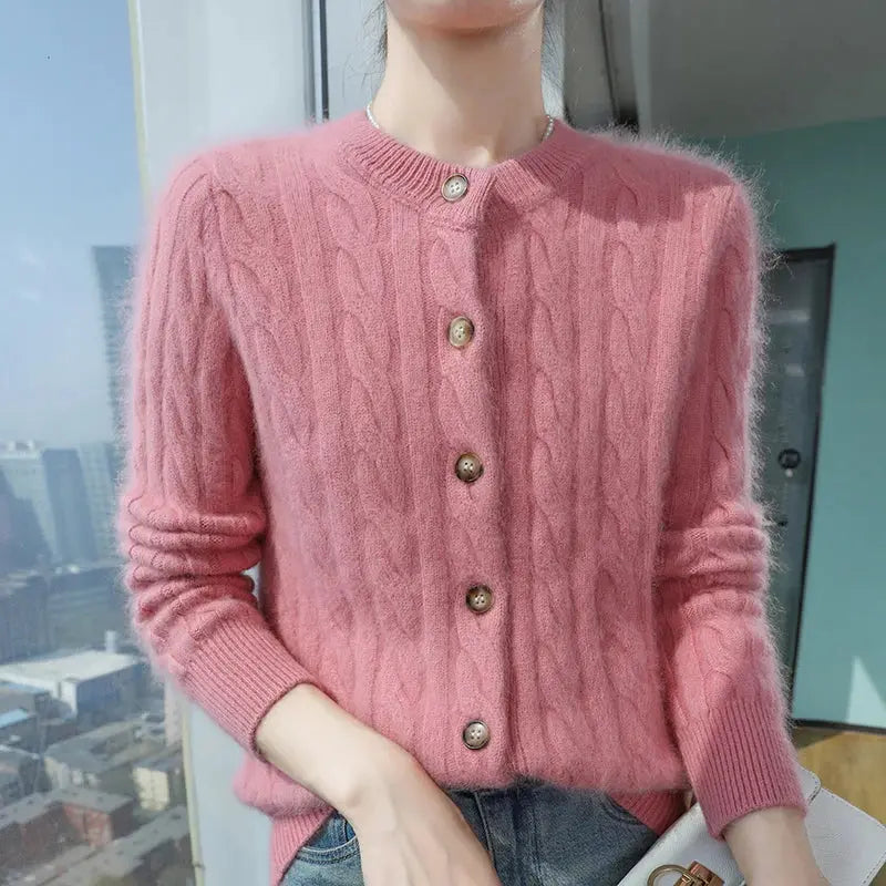 Sienna – Myk Kabelstrikket Cashmere Cardigan Motelys