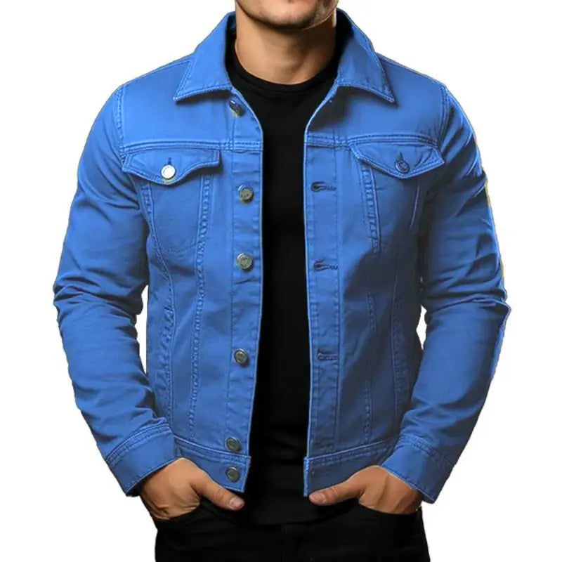 UrbanEdge - Klassisk cargo-denimjakke for menn Motelys