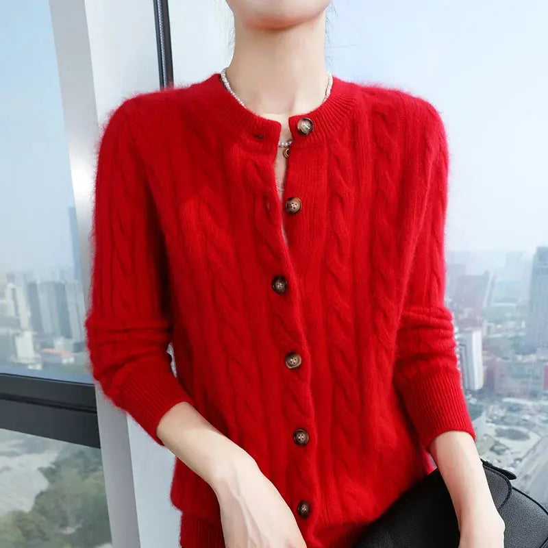 Sienna – Myk Kabelstrikket Cashmere Cardigan Motelys