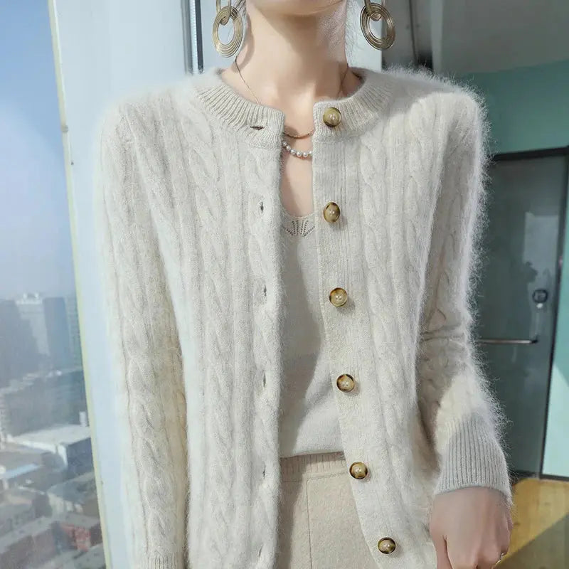 Sienna – Myk Kabelstrikket Cashmere Cardigan Motelys