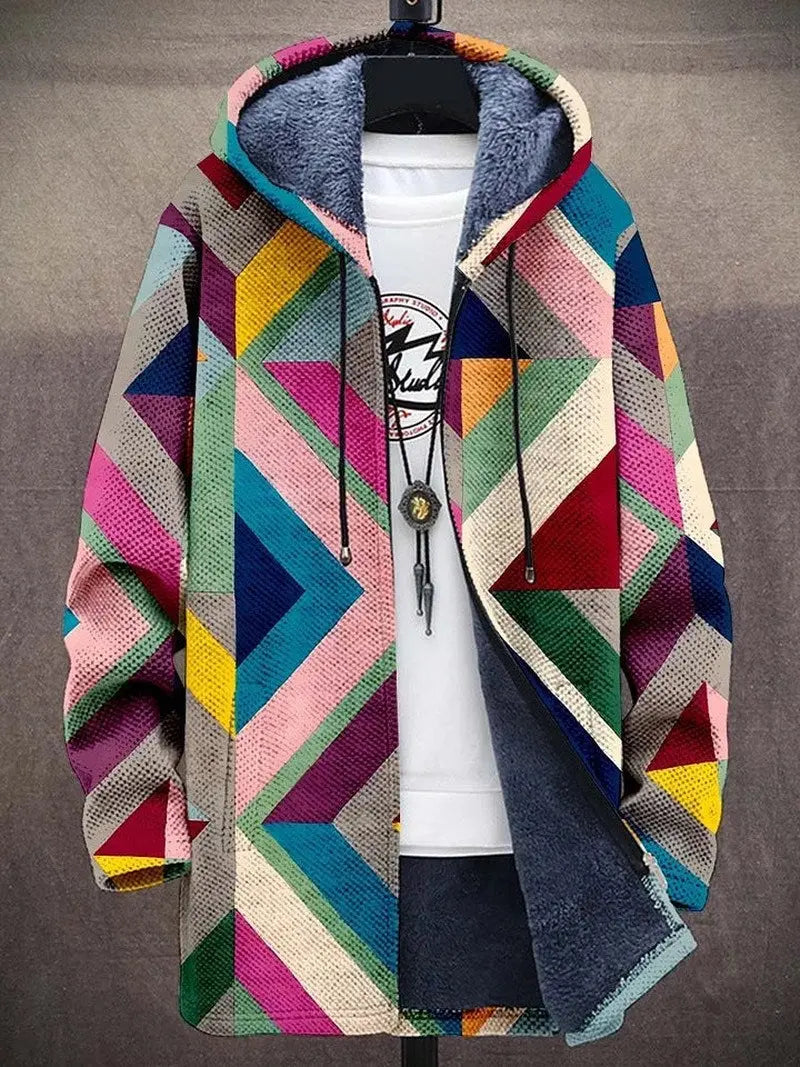 Vivid Patch – Kunstnerisk fleece-hettejakke for et dristig uttrykk Motelys