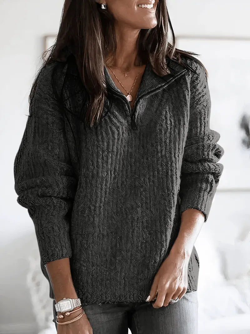 Aurora Luxe – Elegant Zip-genser for Uanstrengt Stil Motelys
