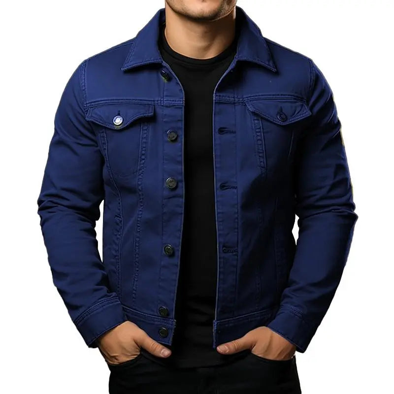 UrbanEdge - Klassisk cargo-denimjakke for menn Motelys