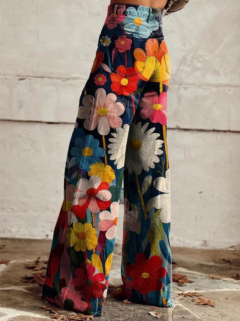Flora – Elegante Bukser med Blomsterdesign for en Sofistikert Stil Motelys