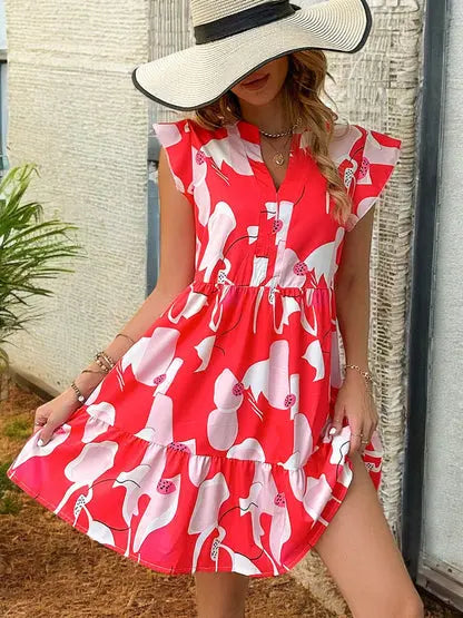 Blossom Breeze Trykt Notch Cap Ermekjole – En Sommerfavoritt Motelys
