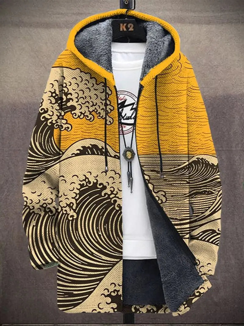 Tsunami Wave – Japansk Kunstinspirert Fleece Hoodie Motelys