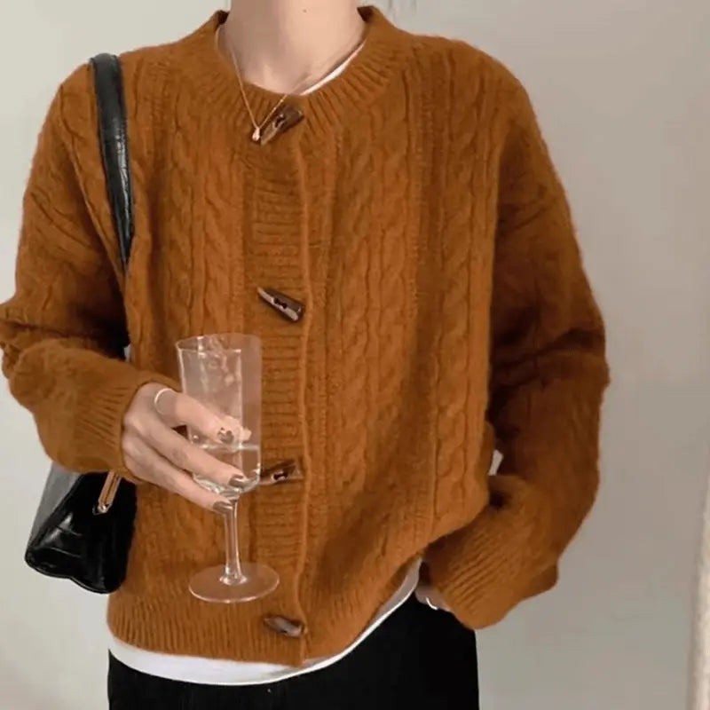 VintageCharm - Retro strikket cardigan for kvinner Motelys