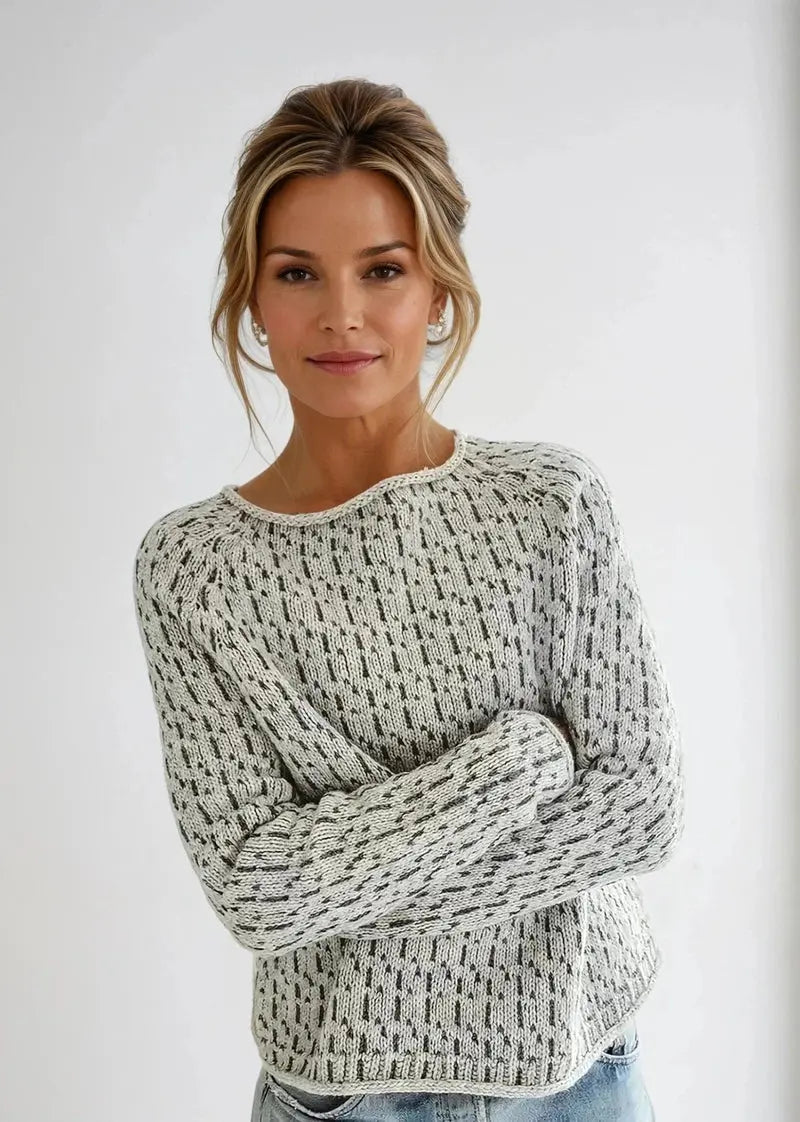 Dame Elegant Strikket Genser - Mykt Båthalsdesign Motelys