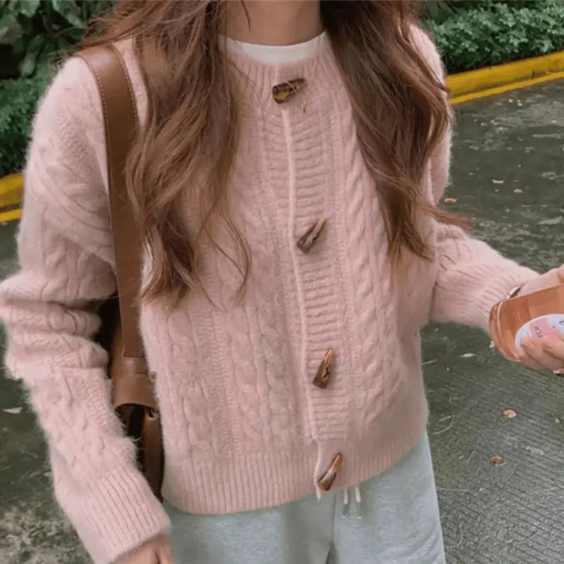 VintageCharm - Retro strikket cardigan for kvinner Motelys