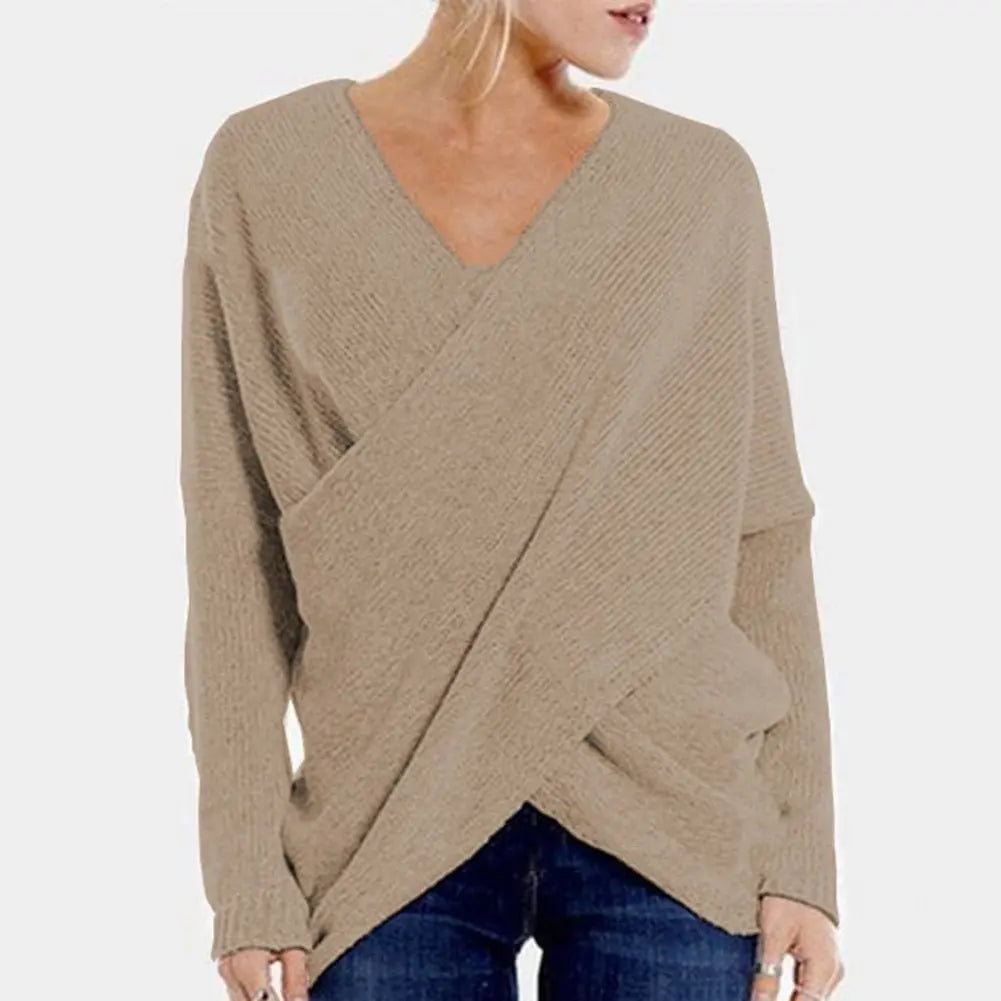 FashionNest - Stilfull Genser med V-Hals til Dame Motelys