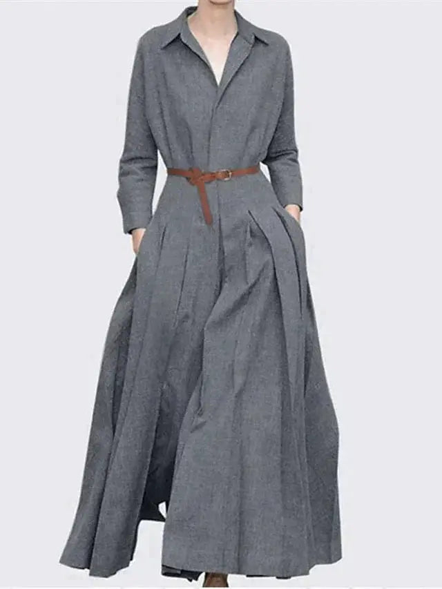 GlamourWear - Elegant Maxikjole med Plisseringer for Vår og Sommer Motelys
