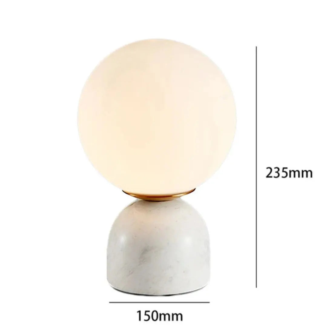 Bordlampe med isk glasskule Motelys
