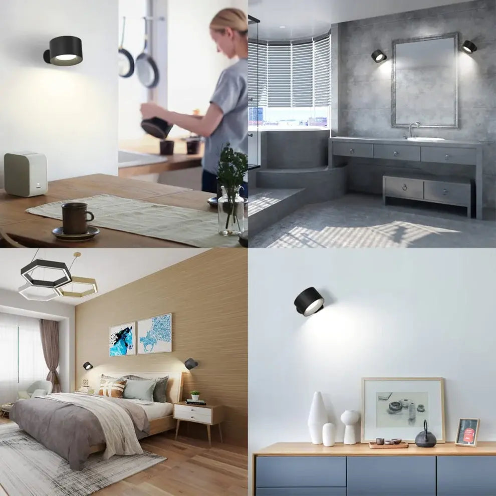 360° oppladbar LED-vegglampe Motelys