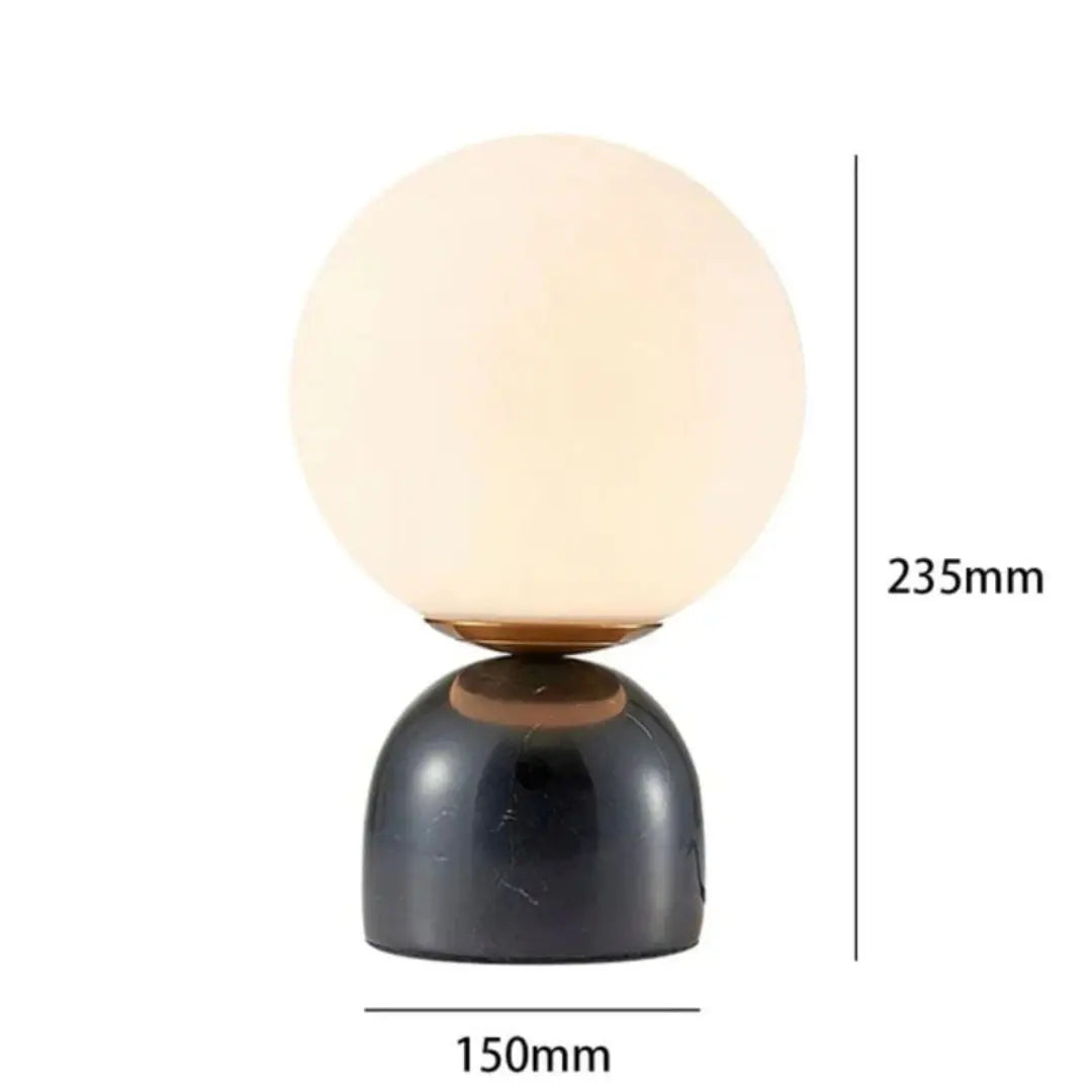 Bordlampe med isk glasskule Motelys