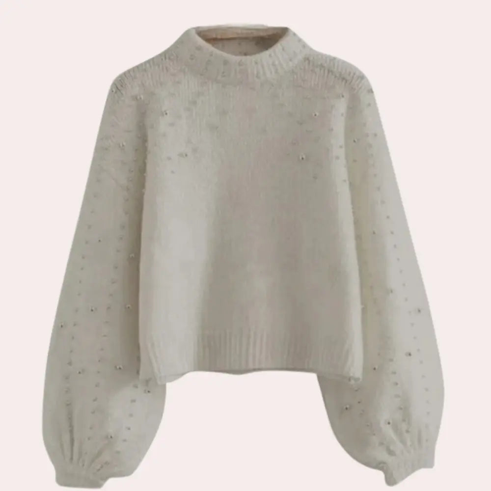 CozyKnits - Dame Rundhals Perlegenser for Hverdagsbruk Motelys