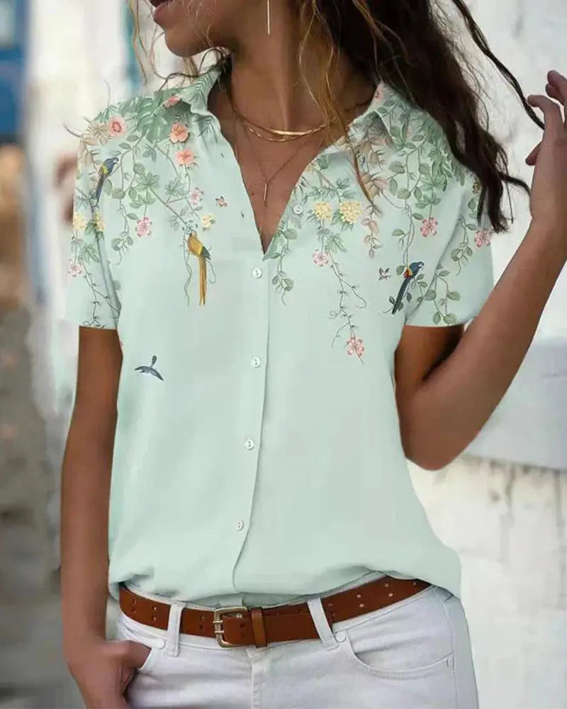 Blomstret bluse Motelys