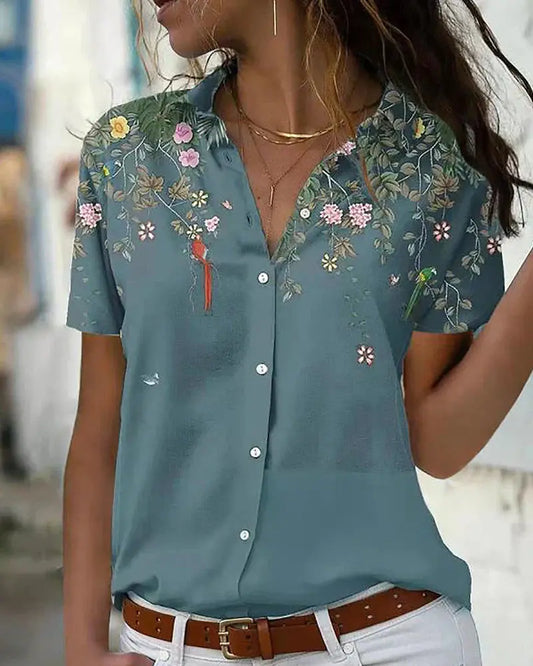 Blomstret bluse Motelys
