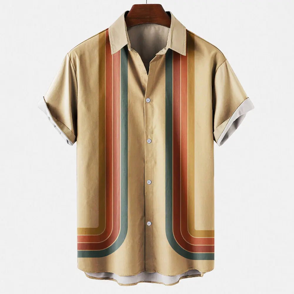 FashionRevive - Stilig Retroskjorte for Menn med Unikt Design Motelys