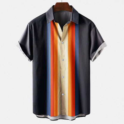 FashionRevive - Stilig Retroskjorte for Menn med Unikt Design Motelys