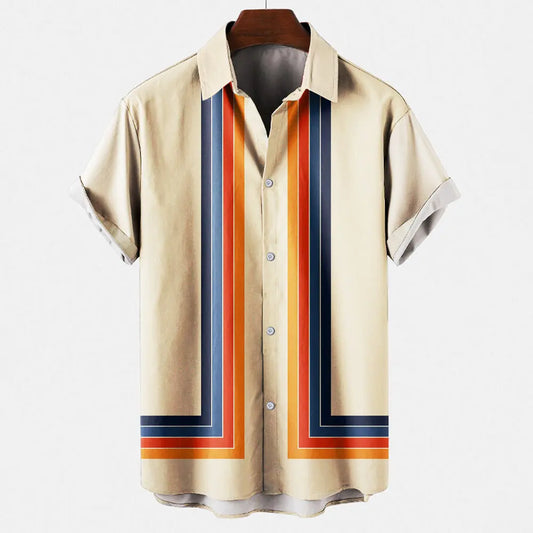 FashionRevive - Stilig Retroskjorte for Menn med Unikt Design Motelys