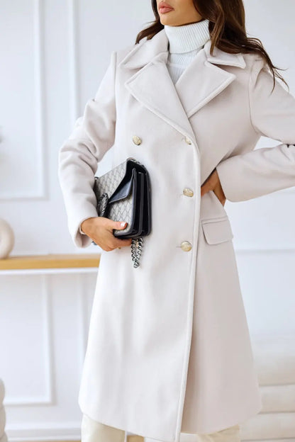 CozyWool - Elegant Dobbeltspent Ullkåpe for Stilige Anledninger Motelys