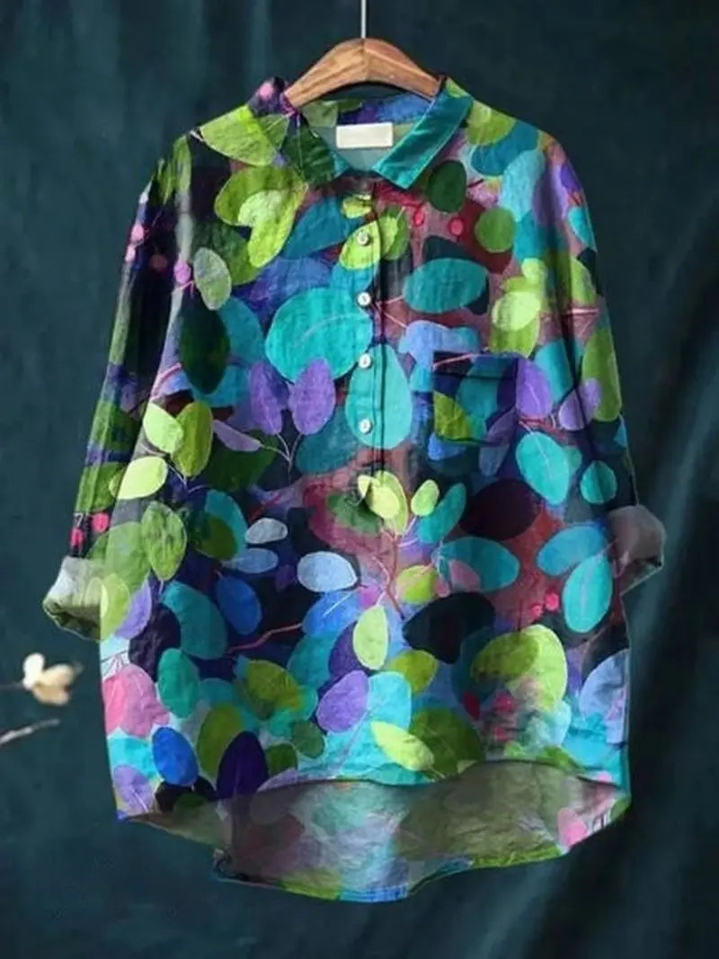 FloralVibe - Bluse med Blomstermønster for En Fargerik Garderobe Motelys
