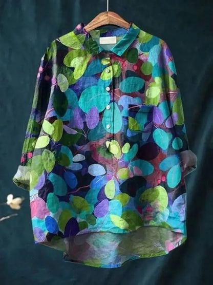FloralVibe - Bluse med Blomstermønster for En Fargerik Garderobe Motelys