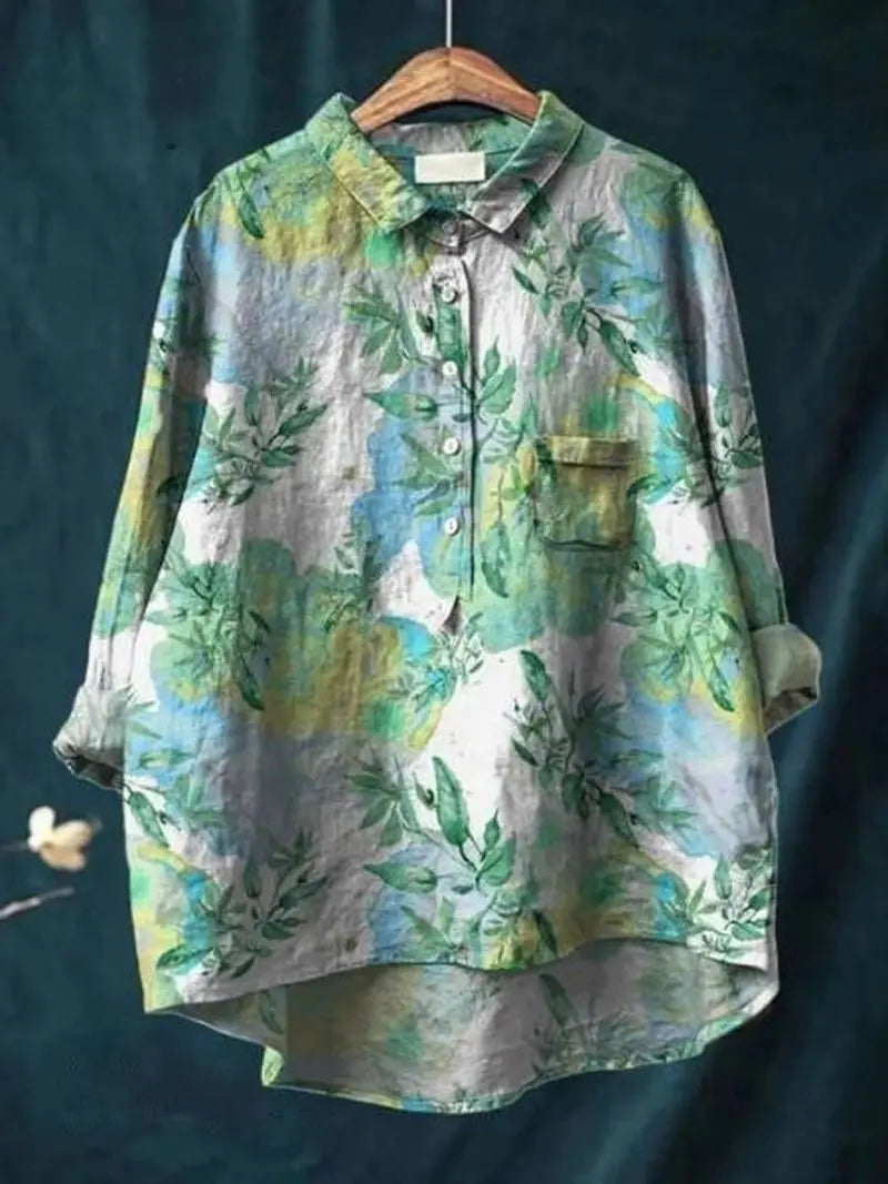 FloralVibe - Bluse med Blomstermønster for En Fargerik Garderobe Motelys
