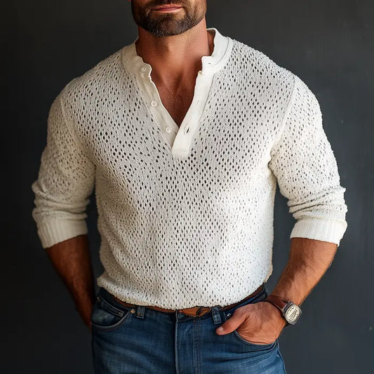 BreezeKnit Henley-genser – Lett, stilig og avslappet eleganse Motelys