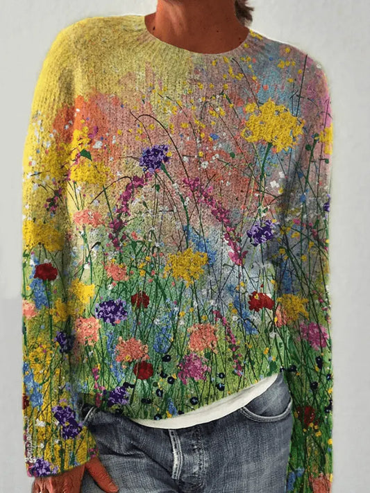 ArtfulBloom - Unik Blomstgenser Oljemaleri Kunst for Kreative Antrekk Motelys