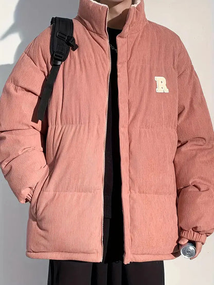 CordialWear - Stilig Pufferjakke med Hette i Kordfløyel Motelys