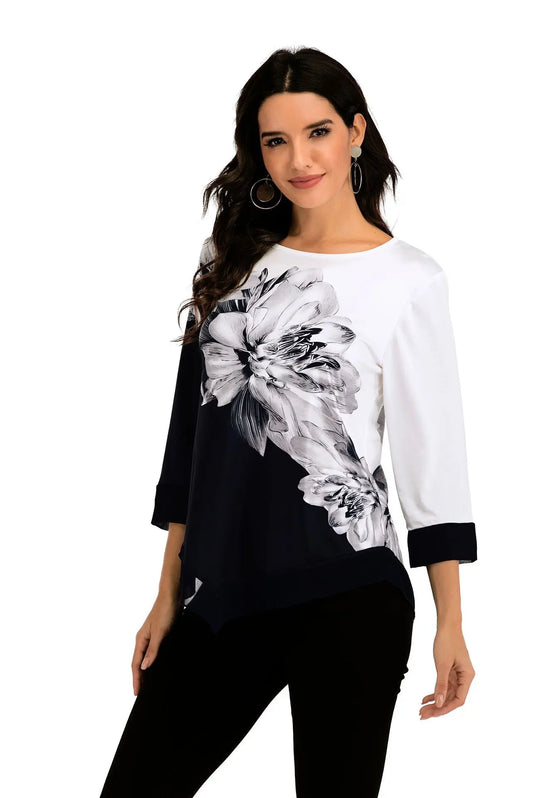 CasualChic - Stilig Bluse med Løs Passform for Komfort og Stil Motelys