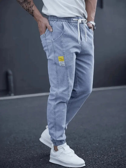 Herre Tapered Jogger Jeans – Street Style med Snøring i Midjen Motelys