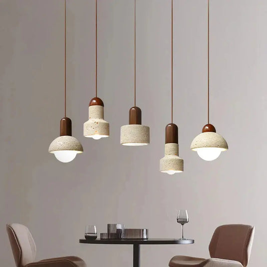 StoneGlow - Elegant Pendellampe i Naturstein for Unik Belysning Motelys