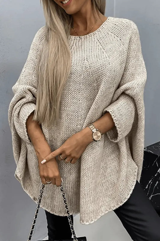 CozyKnit - Strikket Genser med Rund Hals for Comfort og Stil Motelys