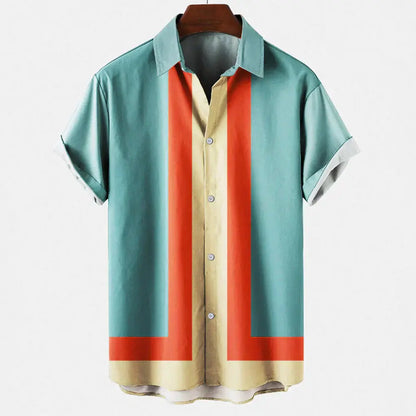 FashionRevive - Stilig Retroskjorte for Menn med Unikt Design Motelys