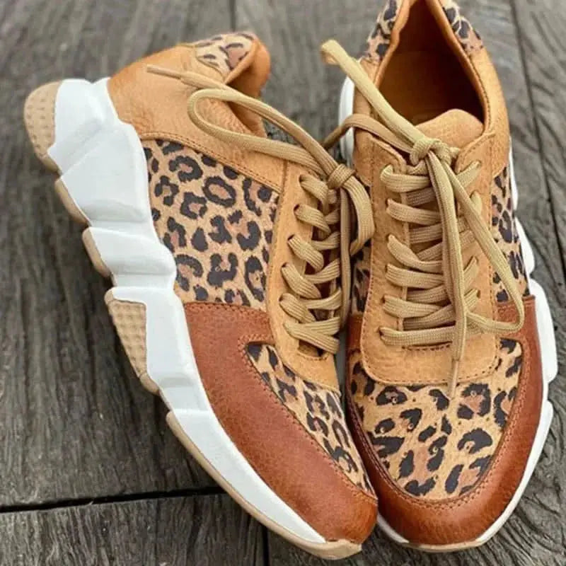 SneakerVibe - Trendy Joggesko med Leopardtrykk for en Unik Stil Motelys